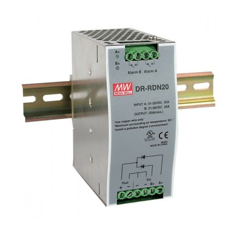 DR-RDN20 MEANWELL Netzteil AC/DC, Industrie, für DIN-Schiene, Ausgang 24V / 20A, modul, redundant