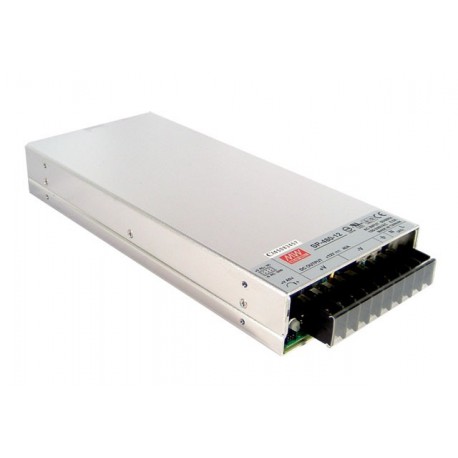 SP-480-5 MEANWELL Alimentazione AC-DC, formato chiuso, Uscita 5VDC / 85A, PFC, raffreddamento ad aria forzata