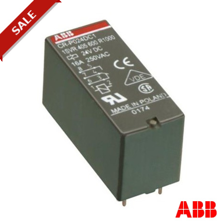 CR-P024DC2 1SVR405601R1000 ABB CR-P024DC2 Pluggable interface relay 2c/o, A1-A2 24VDC, 250V/8A