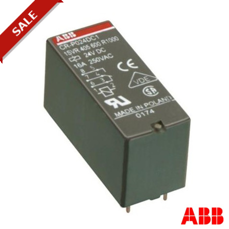 1SVR405601R6000 ABB CR-P048DC2 Pluggable interface relay 2c/o, A1-A2 48VDC, 250V/8A