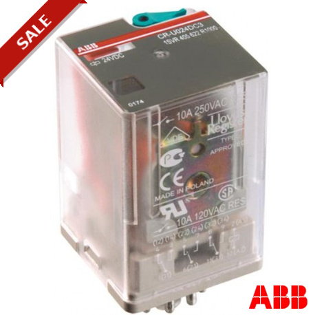 CR-U024AC2L 1SVR405621R0100 ABB CR-U024AC2L Pluggable interface relay 2c/o, A1-A2 24VAC, 250V/10A, LED