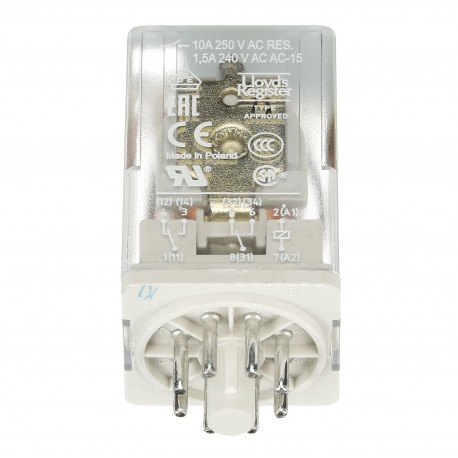 1SVR405621R4100 ABB CR-U012DC2L Pluggable interface relay 2c/o, A1-A2 12VDC, 250V/10A, LED