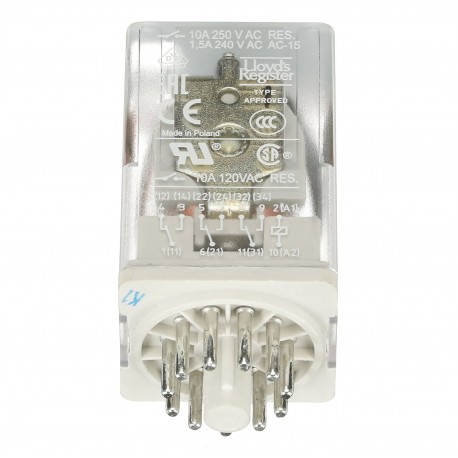 1SVR405622R2000 ABB CR-U120AC3 Pluggable interface relay 3c/o, A1-A2 120VAC, 250V/10A