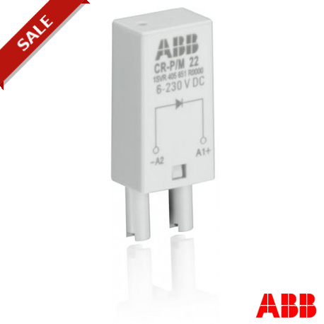 CR-P/M22 1SVR405651R0000 ABB CR-P/M 22 Pluggable module polarity protection, 6-220VDC,A1+, A2-