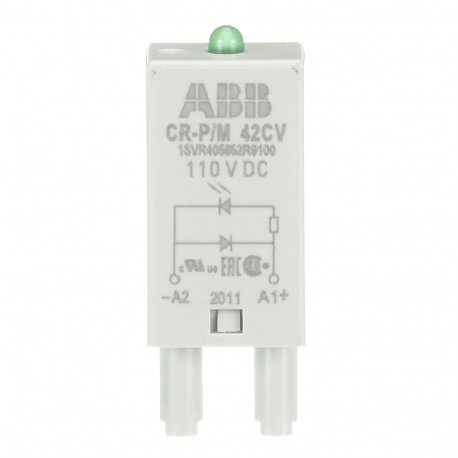 1SVR405652R9100 ABB CR-P / M 42CV Pluggable modulo di diodi e LED verde, 110VDC, A1 +, A2-