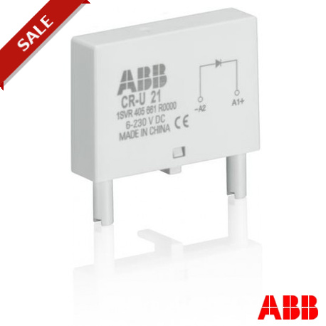 CR-U21 1SVR405661R0000 ABB CR-U 21 Pluggable module polarity protection, 6-220VDC,A1+, A2-