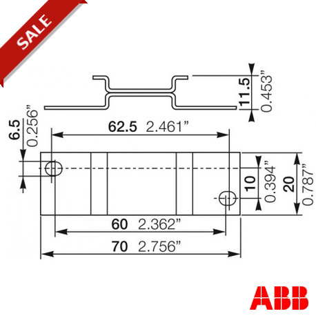 ADP.01 1SVR430029R0100 ABB ADP.01 Adattatore per 22,5 millimetri vite di fissaggio