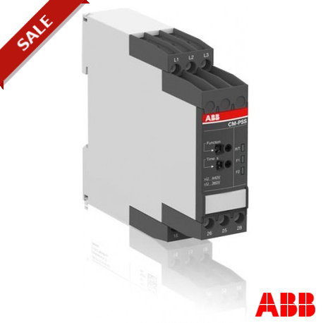 CM-PSS.31S 1SVR730784R2300 ABB CM-PSS.31S Three-phase monitoring relay 2c/o, 0,0.1-30s, L1-L2-L3 3x380VAC