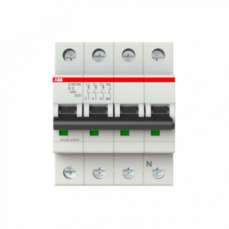 2CDS253103R0031 ABB Miniature Circuit Breaker S200 4P D 3 A