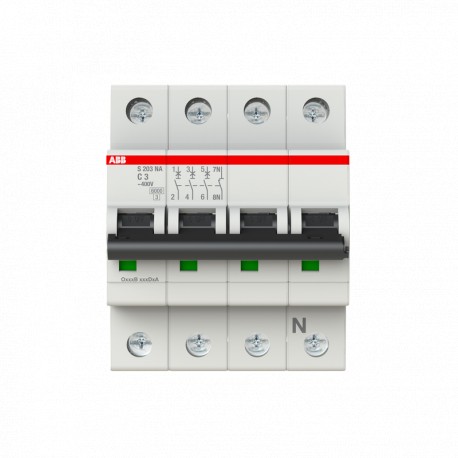 2CDS253103R0034 ABB Miniature Circuit Breaker S200 4P C 3 A