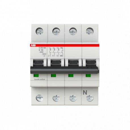 2CDS253103R0104 ABB Miniature Circuit Breaker S200 4P C 10 A