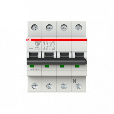 2CDS253103R0157 ABB Miniature Circuit Breaker S200 4P K 0.5 A