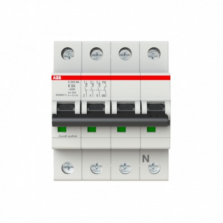 2CDS253103R0407 ABB Int.aut. S203-K8NA 3p+N 8A K 10kA