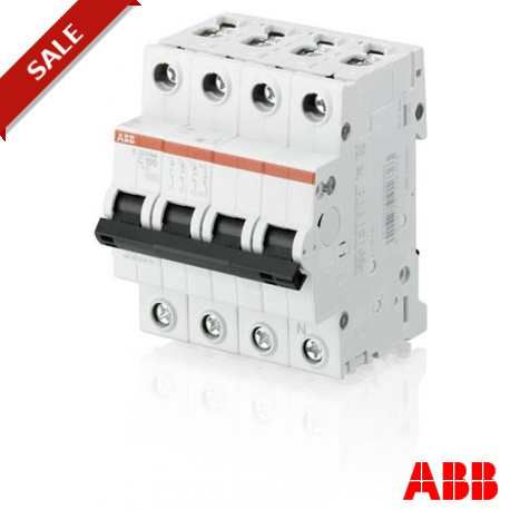 S203-C80NA 2CDS253103R0804 ABB Miniature Circuit Breaker S200 80-100A 4P C 80 A
