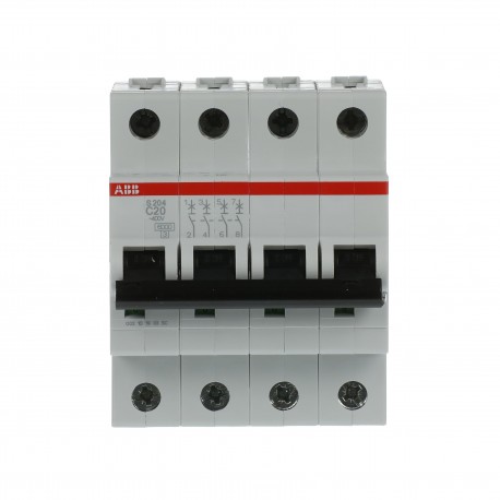 2CDS254001R0204 ABB Miniature Circuit Breaker S200 4P C 20 A