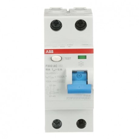 2CSF202001R2630 ABB Int.dif.F202AC-63/0,1 2p 63A AC 100mA