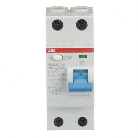 2CSF202001R3250 ABB Int.dif.F202AC-25/0,3 2p 25A AC 300mA