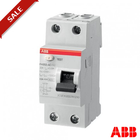 FH202AC-63/0,03 2CSF202002R1630 ABB Int.dif.FH202AC-63/0,03 2p 63A AC 30mA