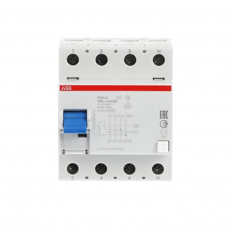 2CSF204101R1950 ABB Int.dif.F204A-125/0,03 4p 125A A 30mA