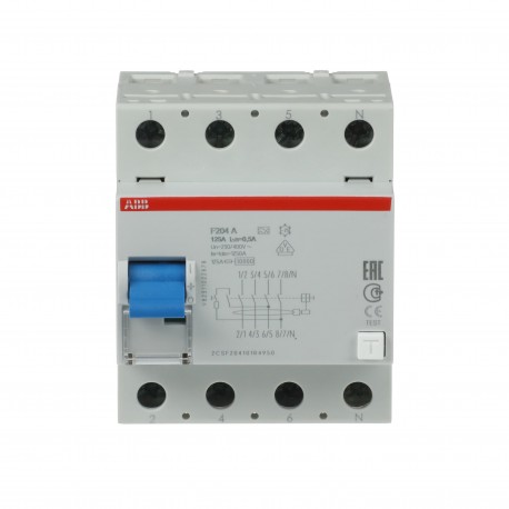 2CSF204101R4950 ABB F204 A-125 / 0,5 Residual Current Dev.