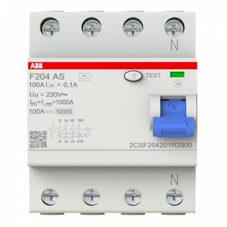 2CSF204201R2900 ABB Int.dif.F204AS-100/0,1 4p 100A A S 100mA