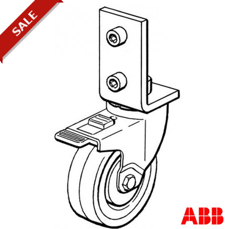 JSM D9-K 2TLA040033R1100 ABB JSM D9-K Castor wheel with locking brake, 75/97, with bracket