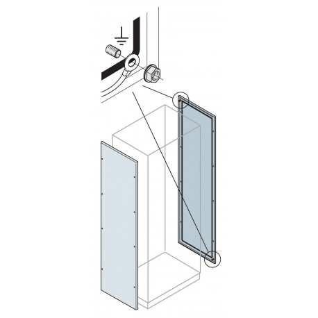 EL1850K ABB IS2 PANEL LATERAL 1800X500, 2UD. RAL7035