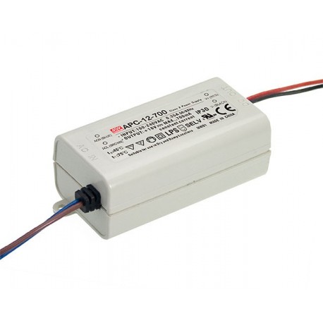 APC-12-700 MEANWELL AC-DC Single output LED driver Constant Current (CC), Output 0.7A / 9-18VDC