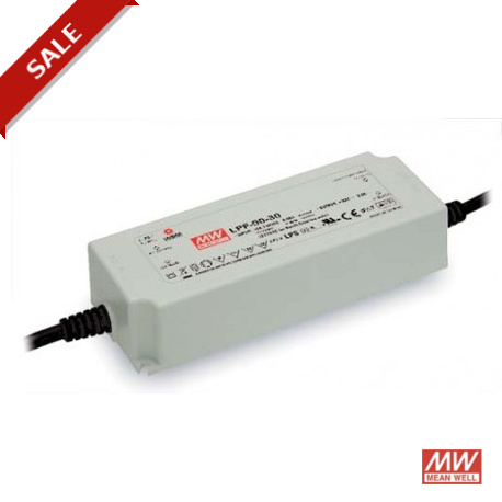 LPF-90-20 MEANWELL Driver LED AC-DC à sortie unique mode mixte (CV+CC), Sortie 20VDC / 4.5 A, Sortie câble, ..