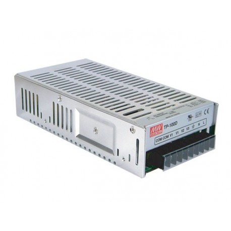 TP-100B MEANWELL Adattatore AC-DC Uscita tripla formato chiuso, Uscita 5VDC / 15A +12VDC / 5A -12VDC / 1A