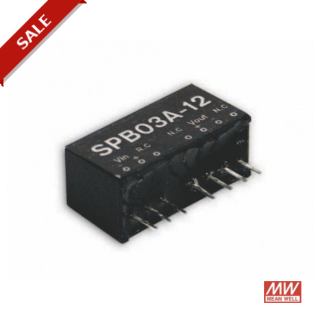 SPB03C-05 MEANWELL Convertidor DC/DC para circuito impreso, Entrada: 36-75VCC, Salida: 5VCC, 600mA. Potencia..