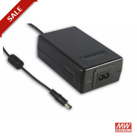 MES30B-8P1J MEANWELL Adaptateur AC-DC de table, prise entrée IEC320-C8 à 2 broches, Sortie 48VDC / 0.62 A av..