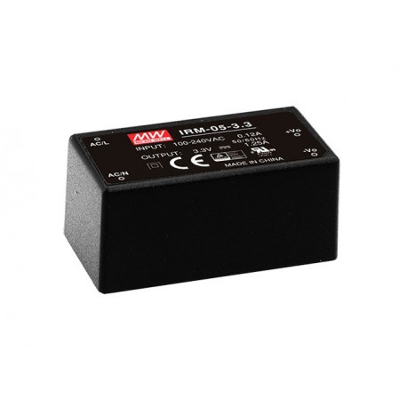 IRM-05-24 MEANWELL AC-DC Single output Encapsulated power supply, Input 85-264VAC, Output 24VDC / 0.23A, PCB..
