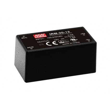 IRM-20-15 MEANWELL Alimentation AC-DC encapsulé, Entrée 85-264 VAC, Sortie 15VDC / 1.4 A, à montage sur circ..