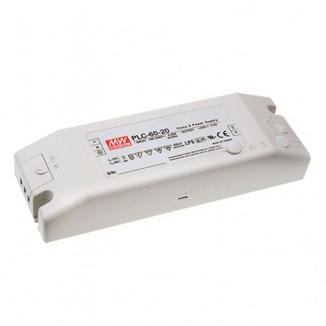 PLC-60-15 MEANWELL AC-DC Single output LED driver Constant Current (CC), Output 15VDC / 4A, I/O screw termin..