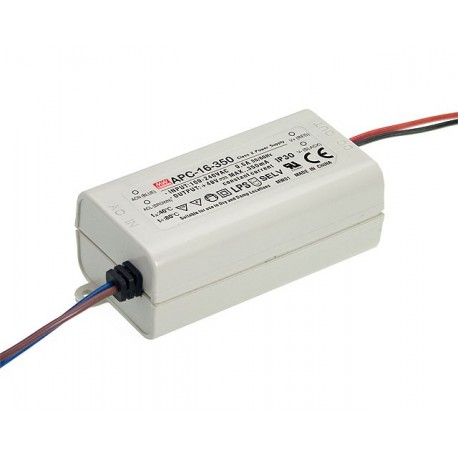 APC-16-350 MEANWELL LED-Driver AC/DC Einzelausgang, Konstantstrom (CC), Ausgang 00.35 A / 12-48VDC