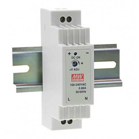 DR-15-12 MEANWELL Netzteil AC/DC-Industriell DIN-Schienen -, Ausgang 12VDC / 1,25 A, Kunststoffsgehäuse in T..