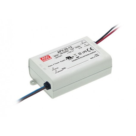 APV-25-15 MEANWELL AC-DC Single output LED driver Constant Voltage (CV), Output 15VDC / 1.68A