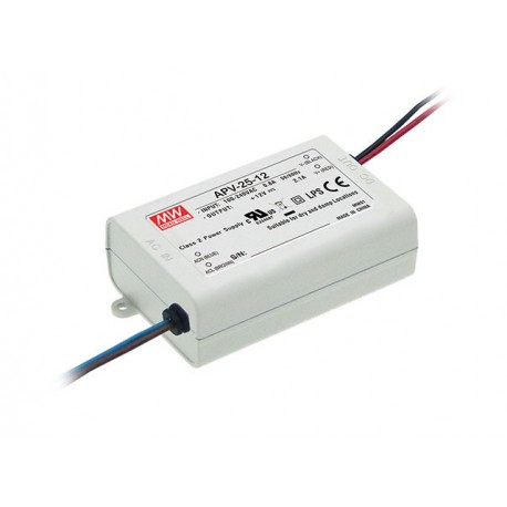 APV-25-12 MEANWELL AC-DC Single output LED driver Constant Voltage (CV), Output 12VDC / 2.1A