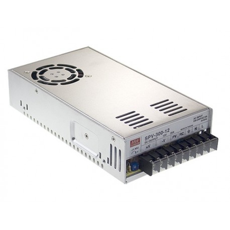 SPV-300-12 MEANWELL Alimentation AC-DC, format fermé, Sortie 12VDC / 25A, refroidissement à air forcé, sorti..