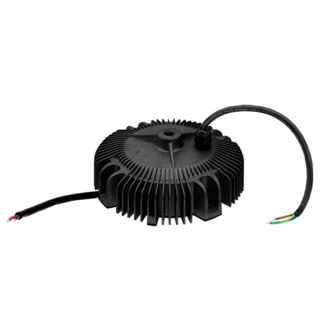 HBG-240-24 MEANWELL Driver de LED, Entrada: 90-305VCA, Saída: 24VCC, 10A Potência: 240W. Formato circularPFC