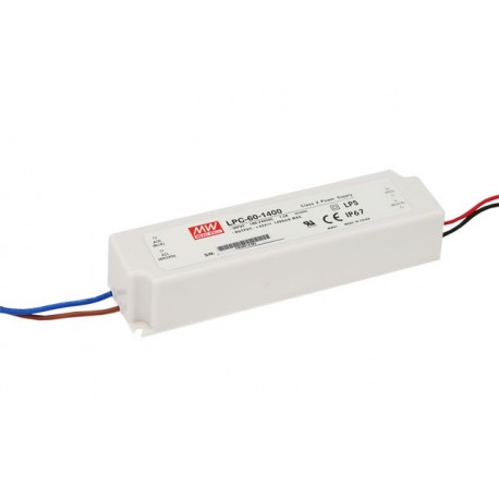 LPC-60-1400 MEANWELL Драйвер LED AC-DC один выход Постоянного Тока (CC), Выход 1.4 A / 9-42ВDC, Выход кабель