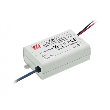 APC-25-500 MEANWELL AC-DC Single output LED driver Constant Current (CC), Output 0.5A / 15-50VDC