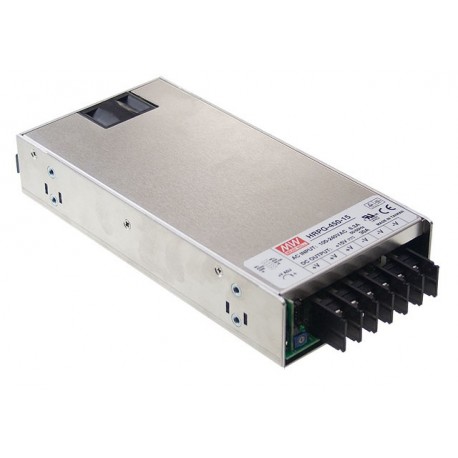 HRPG-450-12 MEANWELL Alimentazione AC-DC chiuso uscita singola, Uscita 15VDC / 37.5A 1U a basso profilo, ven..