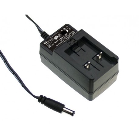 GE24I09-P1J MEANWELL Adattatore AC-DC a parete, Uscita 9VDC / 2.22A, fogli di CA intercambiabili non sono in..