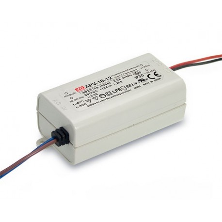 APV-16-15 MEANWELL AC-DC Single output LED driver Constant Voltage (CV), Output 15VDC / 1A