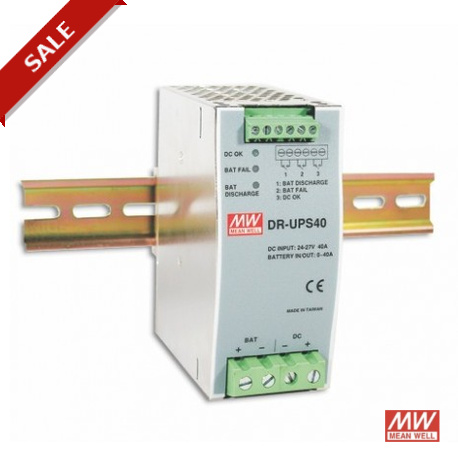 DR-UPS40 MEANWELL AC-DC Industrial DIN rail power supply, Output 24VDC / 40A, UPS module