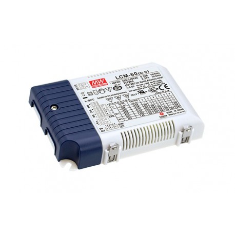 LCM-60 MEANWELL Driver LED AC-DC à Courant Constant (CC), sortie Modulaire 0,5/0,6 A/0,7 A/0,9 A/1.05 A/1.4 ..