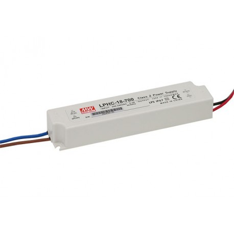 LPHC-18-700 MEANWELL LED-Driver AC/DC Einzelausgang, Konstantstrom (CC), Ausgang 0,7 A / 6-25VDC, Ausgangska..