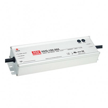 HVG-150-15A MEANWELL Driver LED AC-DC à sortie unique mode mixte (CV+CC), Sortie 8.25-15 V / 10A, 150W. IP65..